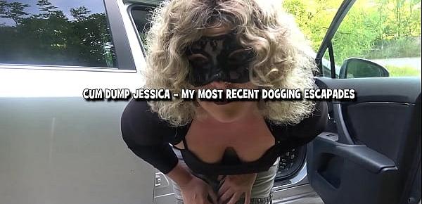  Dogging cum dump Jessica fucked by lots of strangers